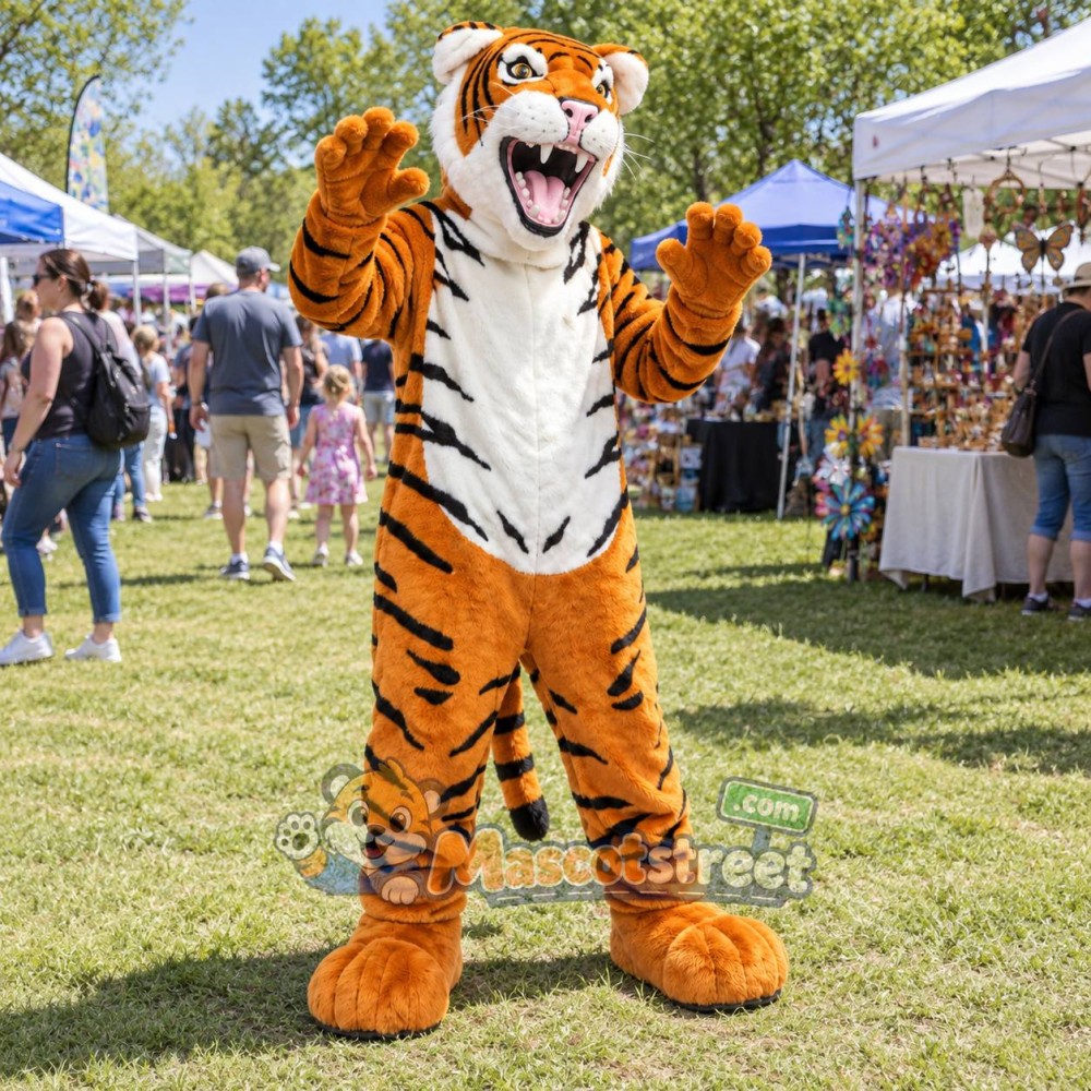 Orange Tiger Mascot Costume Orange Tiger Mascot Costume