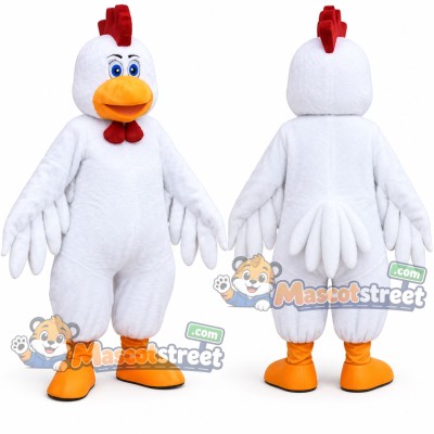 White Chicken Mascot Costume White Chicken Mascot Costume