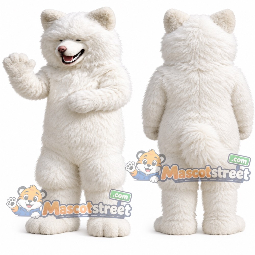 White Husky Mascot Costume White Husky Mascot Costume