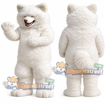 White Husky Mascot Costume White Husky Mascot Costume