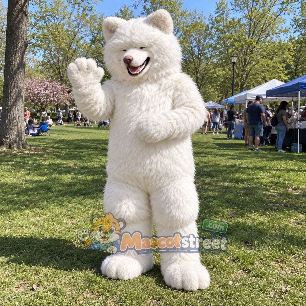White Husky Mascot Costume White Husky Mascot Costume