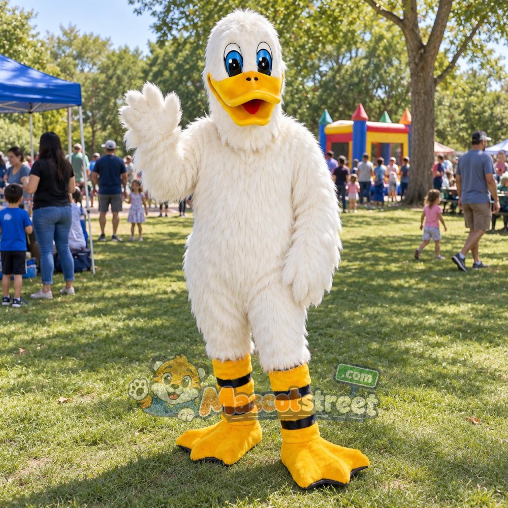White Duck Mascot Costume White Duck Mascot Costume