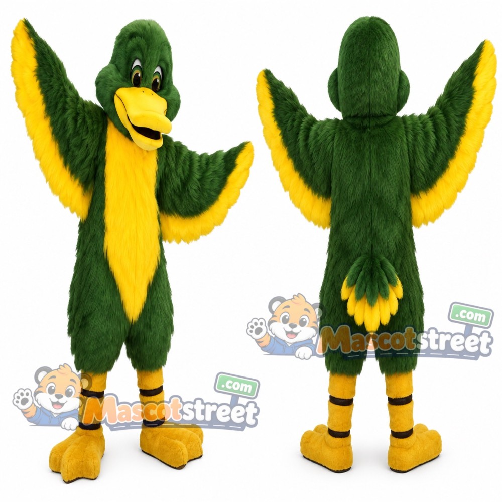Green and Yellow Duck Mascot Costume Green and Yellow Duck Mascot Costume
