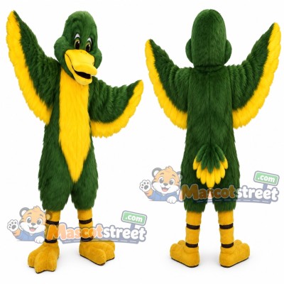 Green and Yellow Duck Mascot Costume Green and Yellow Duck Mascot Costume