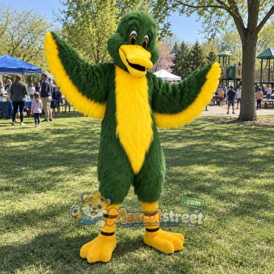Green and Yellow Duck Mascot Costume