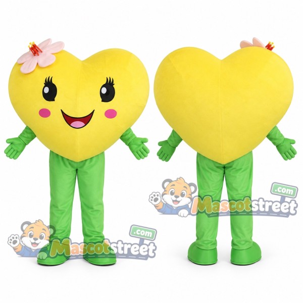 Yellow Heart Mascot Costume
