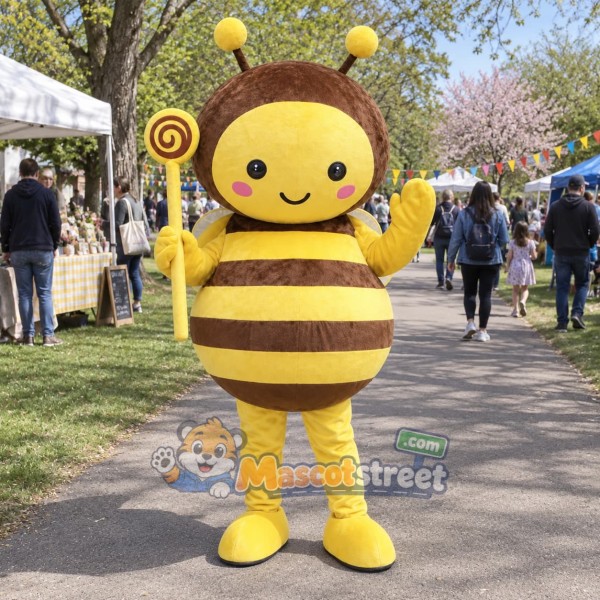 Yellow and Brown Bee Mascot Costume