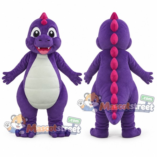 Purple Dinosaur Mascot Costume