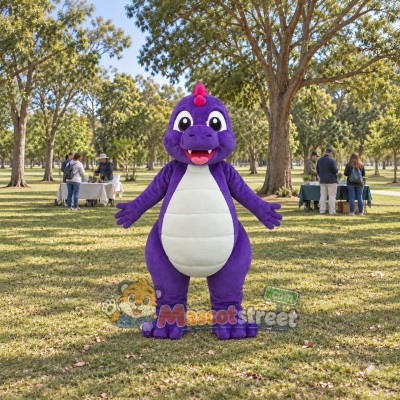 Purple Dinosaur Mascot Costume Purple Dinosaur Mascot Costume