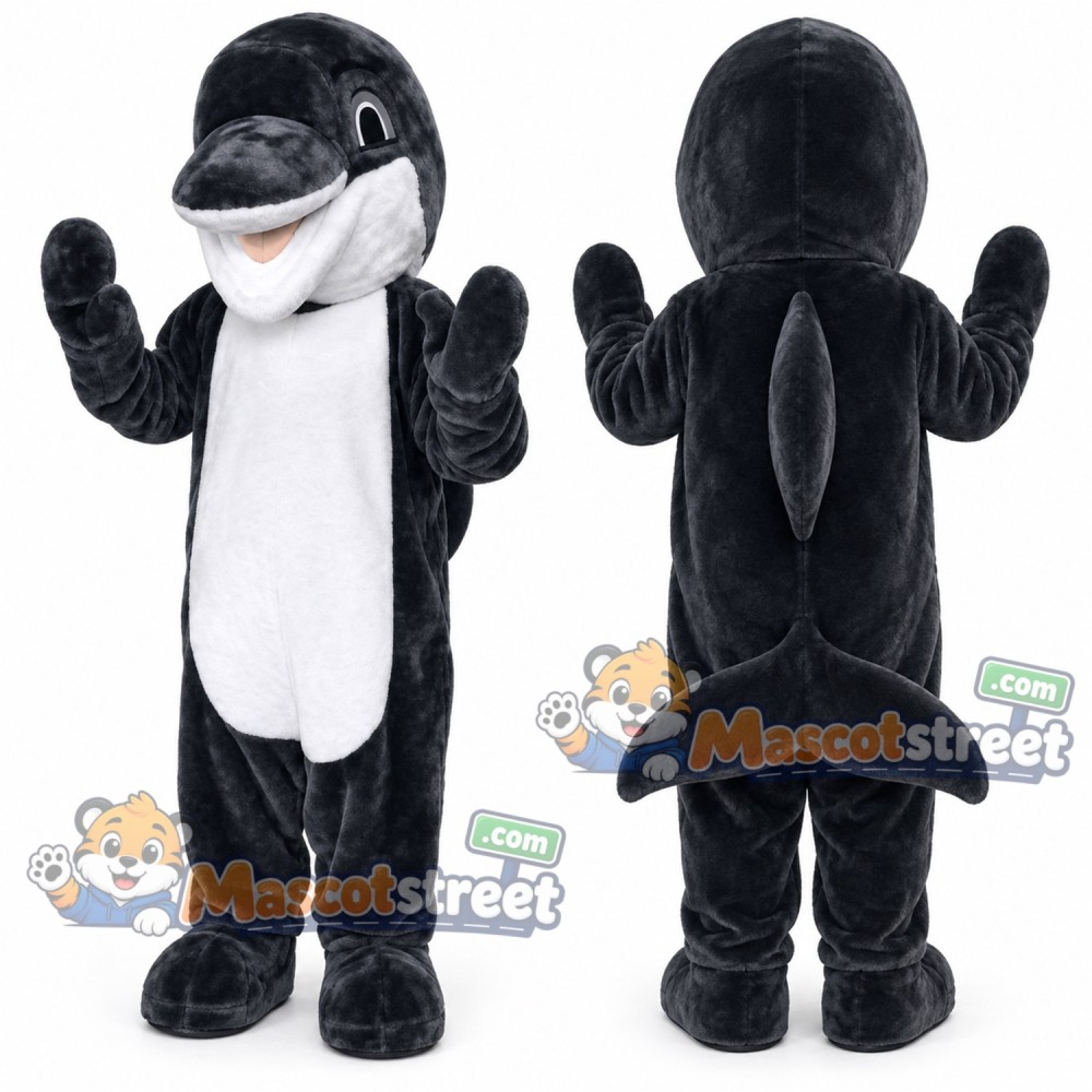 Black and White Orca Mascot Costume Black and White Orca Mascot Costume