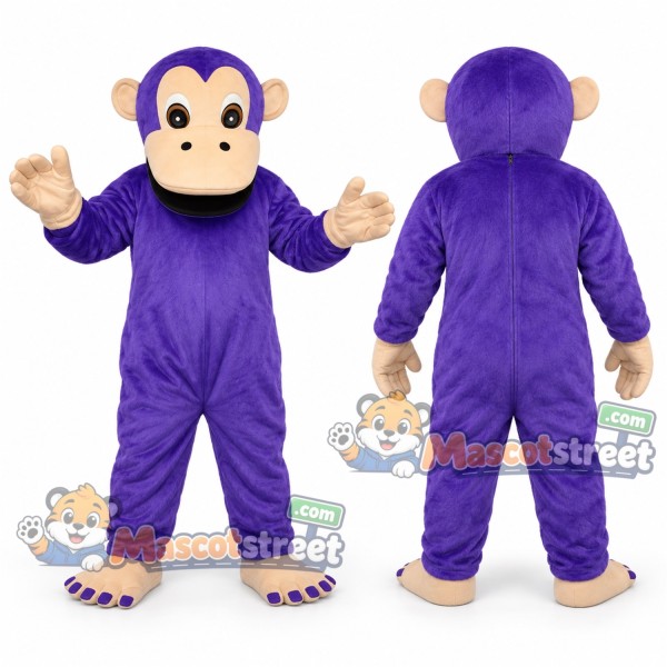 Purple Chimpanzee Mascot Costume