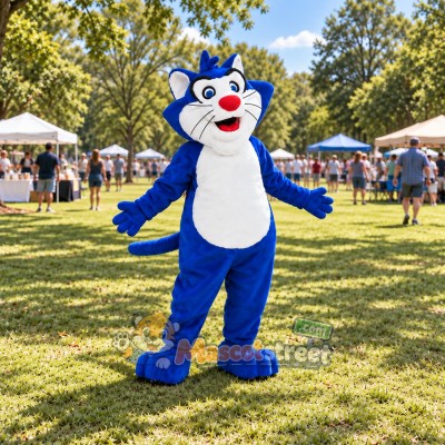 Blue Cat Mascot Costume