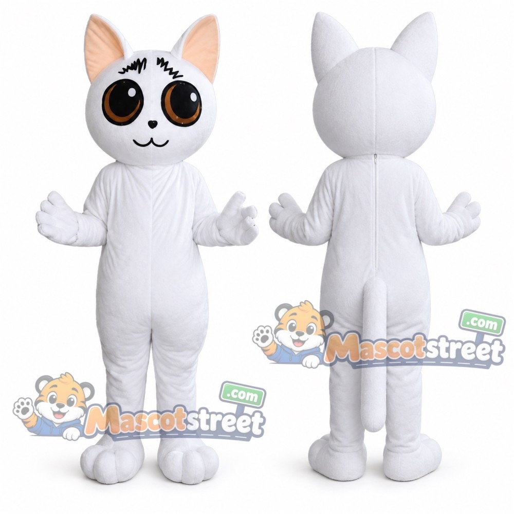 White Cat Mascot Costume White Cat Mascot Costume