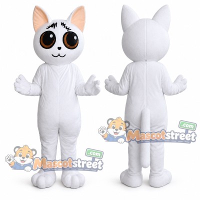 White Cat Mascot Costume White Cat Mascot Costume