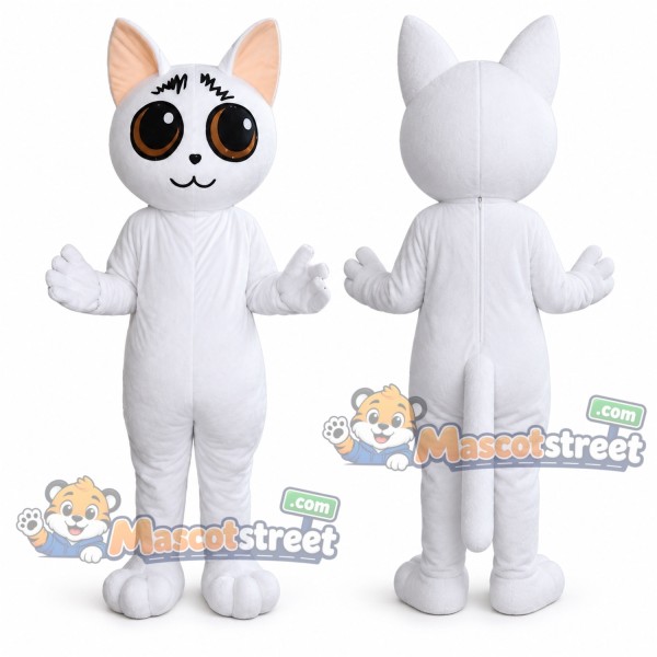 White Cat Mascot Costume