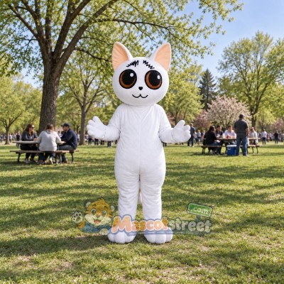 White Cat Mascot Costume White Cat Mascot Costume