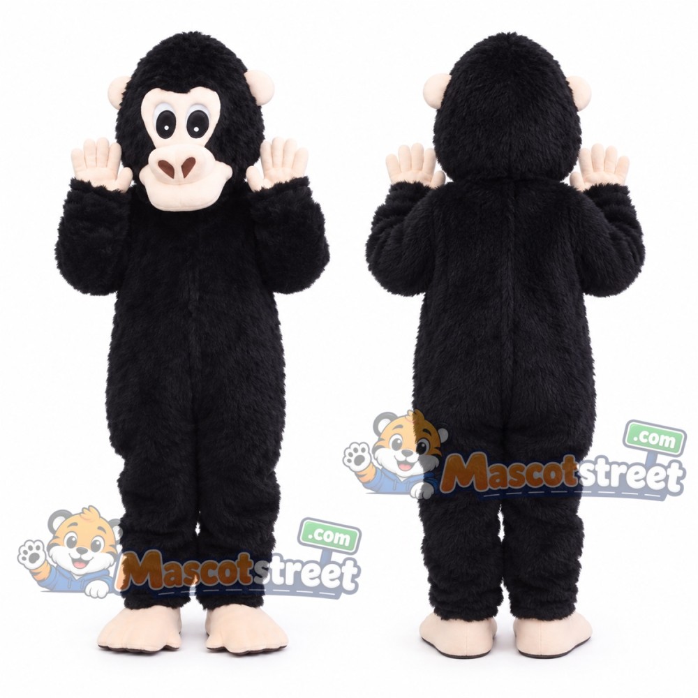 Black Chimpanzee Mascot Costume Black Chimpanzee Mascot Costume