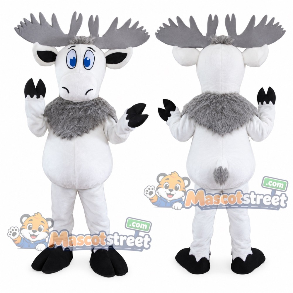 White Moose Mascot Costume White Moose Mascot Costume