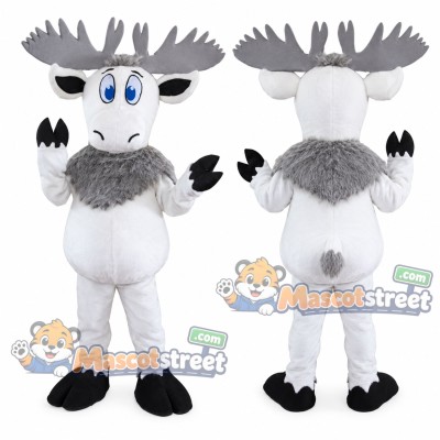 White Moose Mascot Costume White Moose Mascot Costume