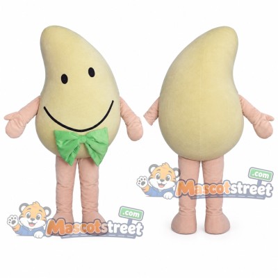 Yellow Mango Mascot Costume with Green Bow Tie Yellow Mango Mascot Costume with Green Bow Tie