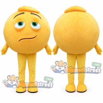 Yellow Emoji Mascot Costume Yellow Emoji Mascot Costume