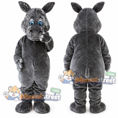 Gray Rhinoceros Mascot Costume Gray Rhinoceros Mascot Costume