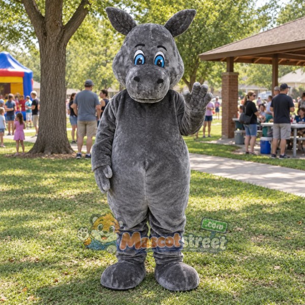 Gray Rhinoceros Mascot Costume