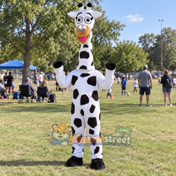 Black and White Giraffe Mascot Costume