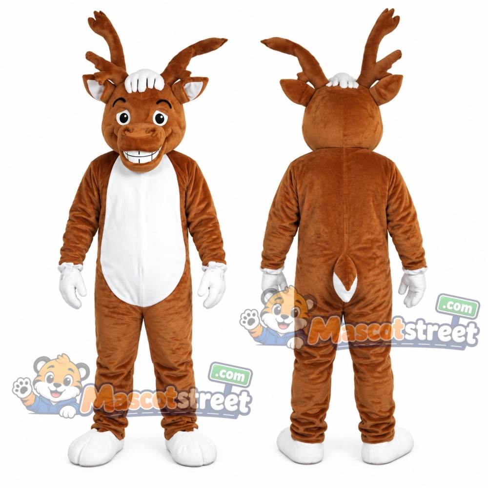 Brown Reindeer Mascot Costume Brown Reindeer Mascot Costume