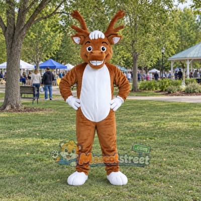 Brown Reindeer Mascot Costume Brown Reindeer Mascot Costume