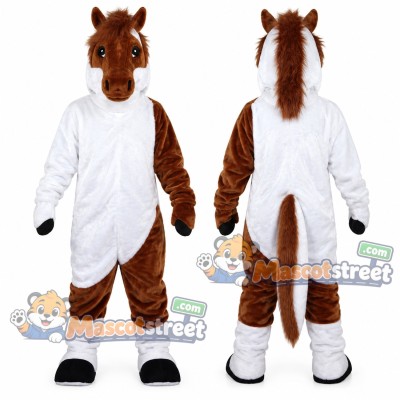Brown and White Horse Mascot Costume Brown and White Horse Mascot Costume