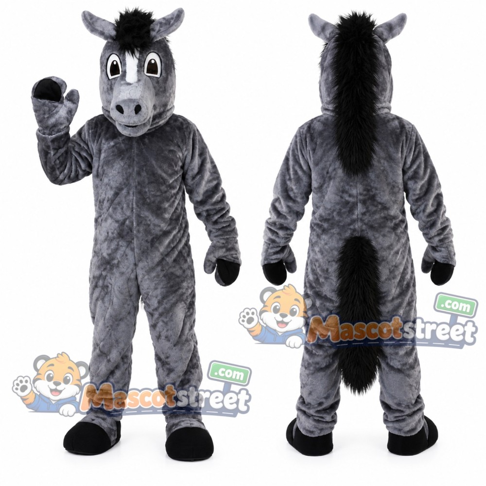 Gray Horse Mascot Costume Gray Horse Mascot Costume