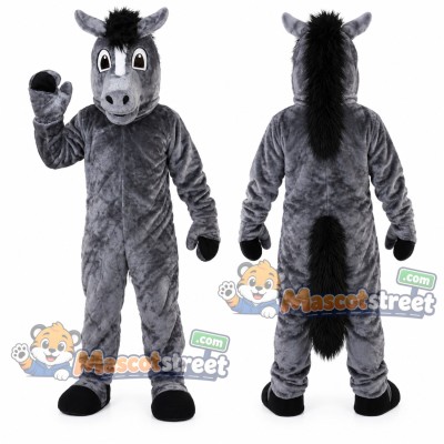 Gray Horse Mascot Costume Gray Horse Mascot Costume