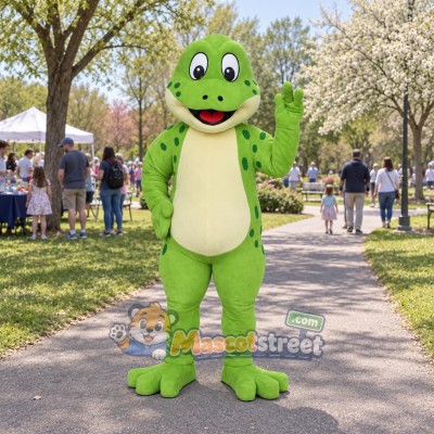 Light Green Spotted Frog Mascot Costume