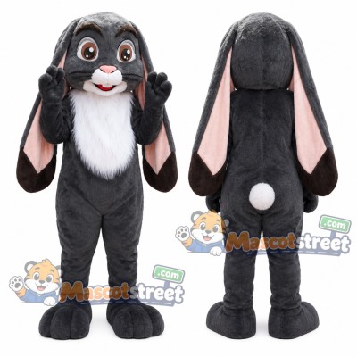 Gray Lop Eared Rabbit Mascot Costume
