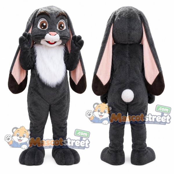 Gray Lop Eared Rabbit Mascot Costume