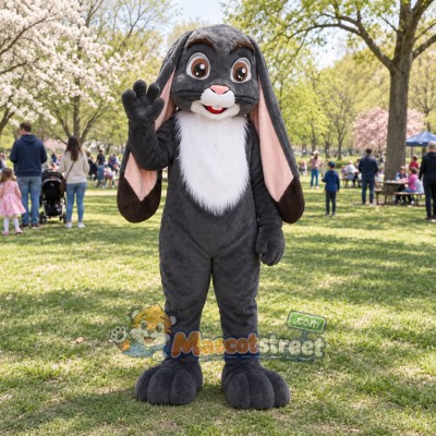 Gray Lop Eared Rabbit Mascot Costume