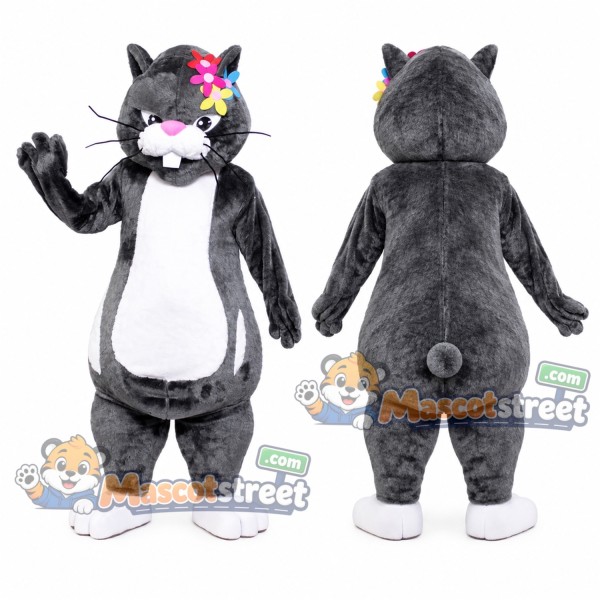 Gray Cat Mascot Costume