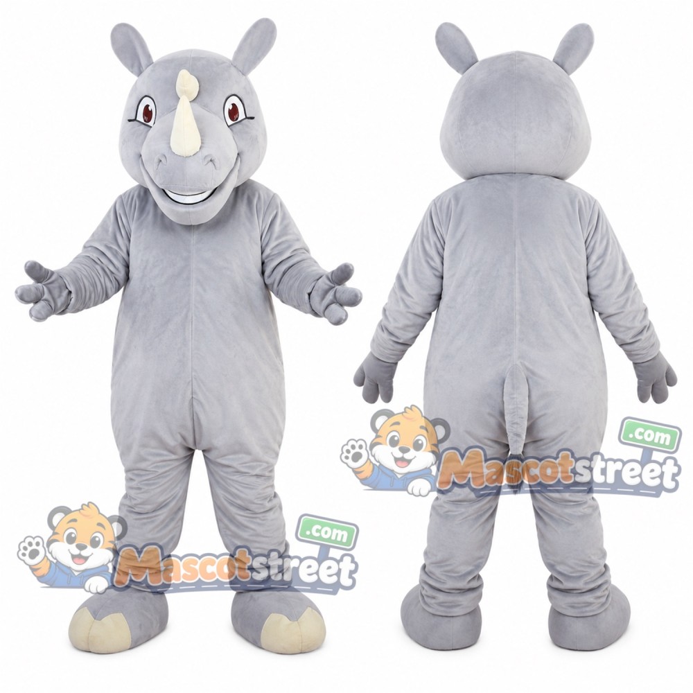 Gray Rhinoceros Mascot Costume Gray Rhinoceros Mascot Costume