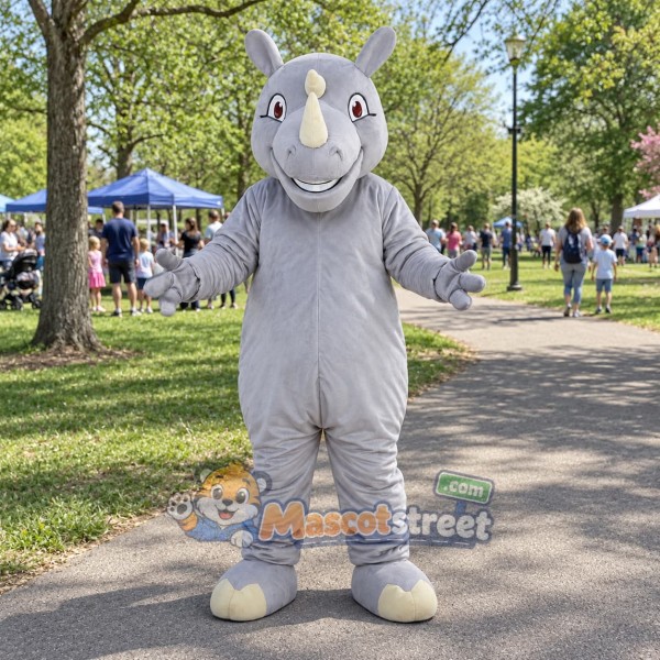 Gray Rhinoceros Mascot Costume