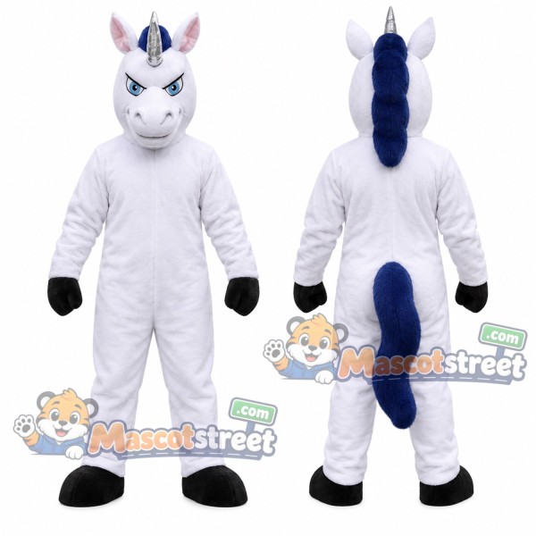 White Unicorn Mascot Costume