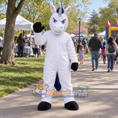 White Unicorn Mascot Costume White Unicorn Mascot Costume
