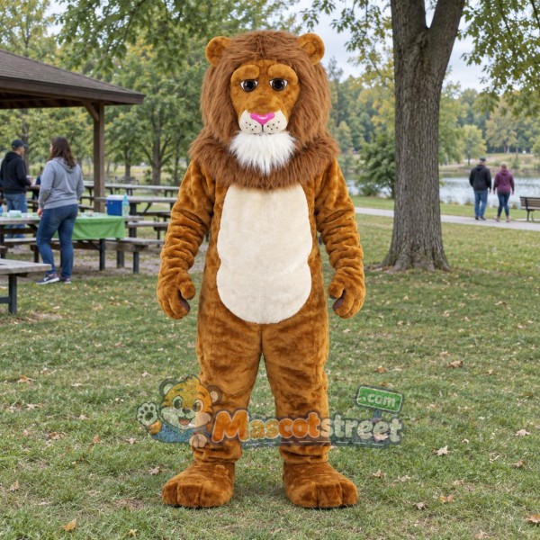 Brown Lion Mascot Costume