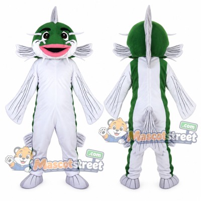 Green Fish Mascot Costume Green Fish Mascot Costume