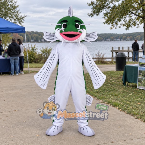 Green Fish Mascot Costume