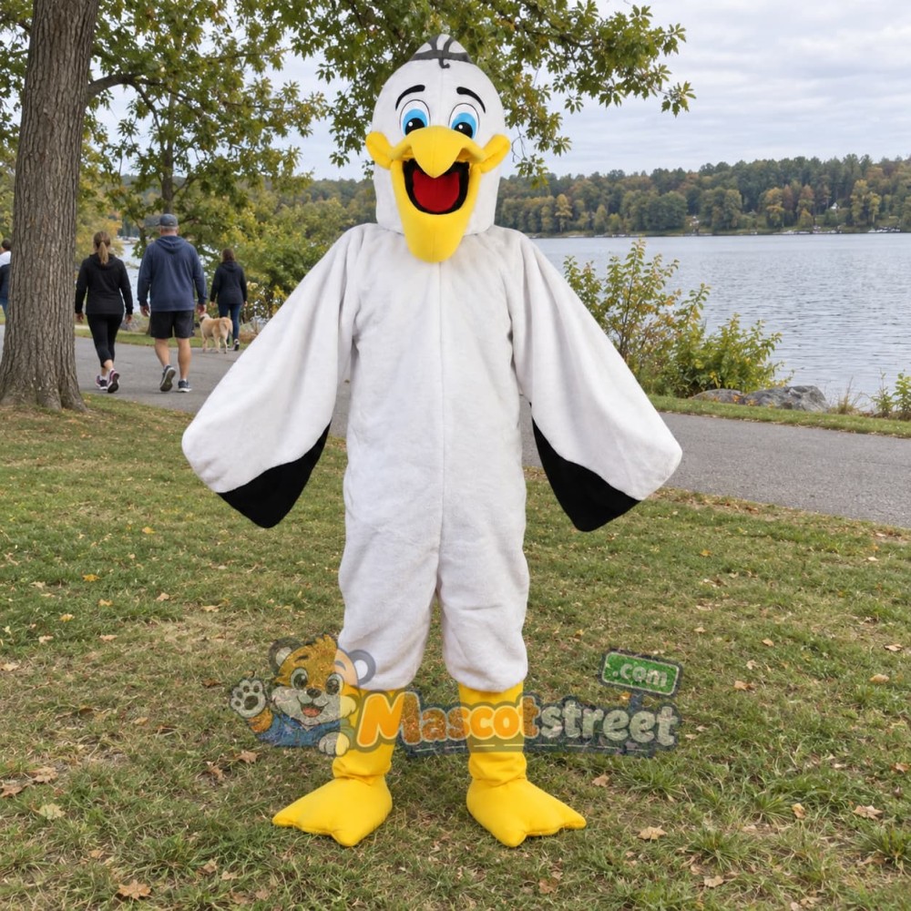 White Pelican Mascot Costume
