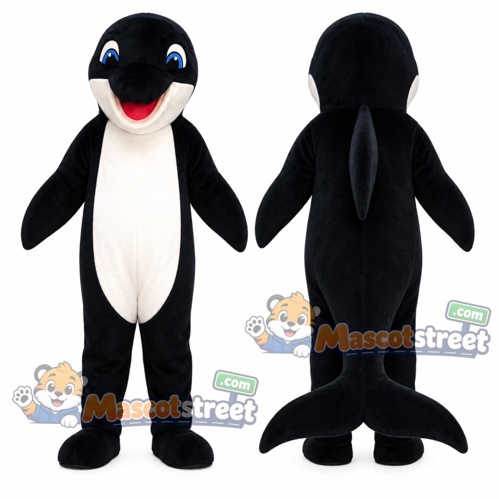 Black and White Orca Mascot Costume Black and White Orca Mascot Costume