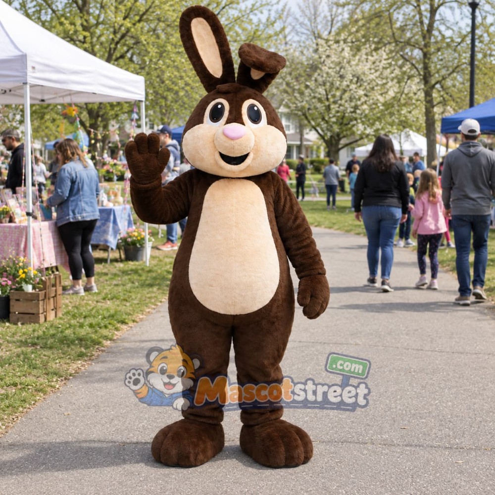 Brown Rabbit Mascot Costume Brown Rabbit Mascot Costume