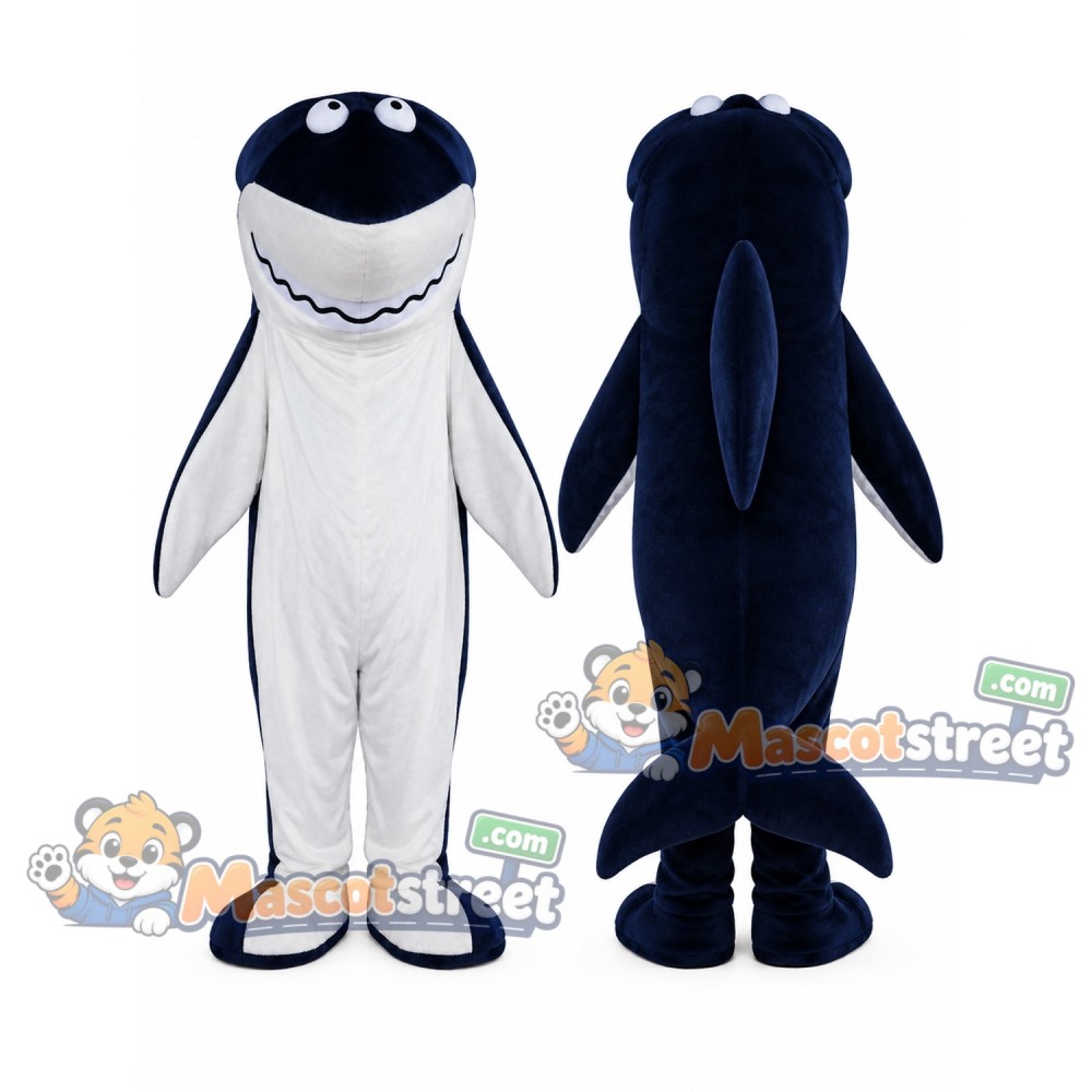 Navy Shark Mascot Costume