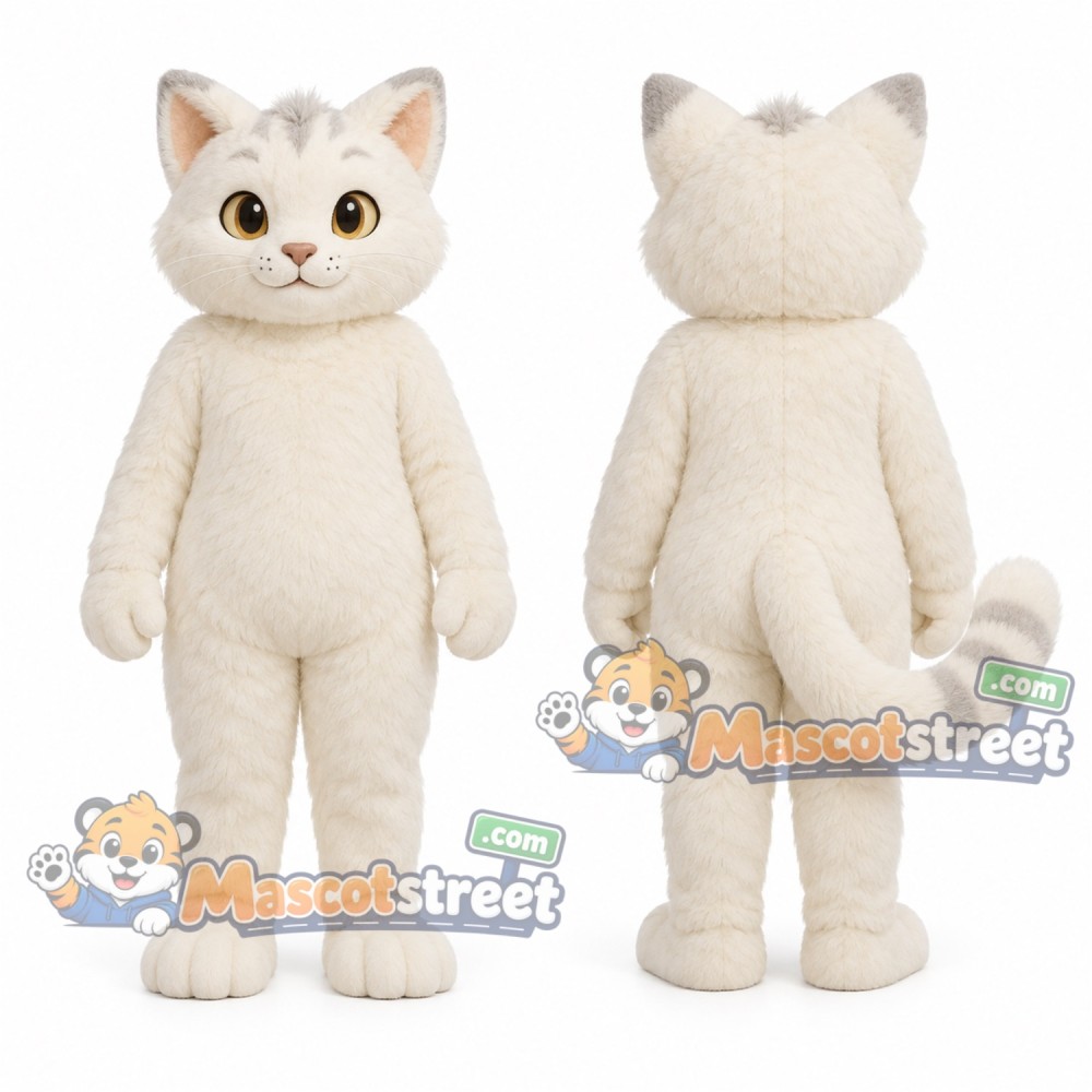 Cream Cat Mascot Costume